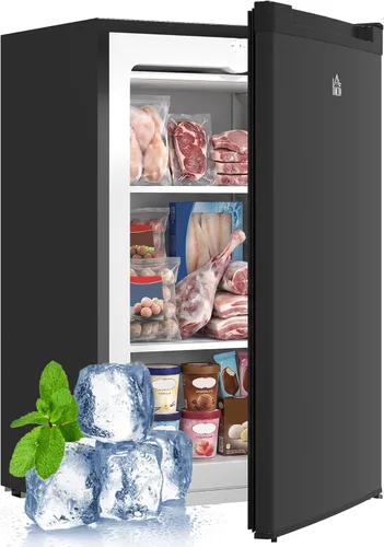 Miniatura 15 de HOMCOM - Congelador mini de mostrador de 3 pies cúbicos, congelador compacto vertical con estantes removibles, puerta reversible para el hogar