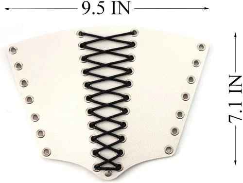 Miniatura 20 de MILAKOO 2 unids hombre negro cuero ancho guantelete pulsera de sujeción brazo armadura brazalete ajustable