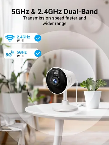 Miniatura 2 de [5G y 2.4G] Cámara de seguridad para interiores y exteriores para el hogar, cámara de bebé/anciano/perro/mascota con aplicación de teléfono, cámara