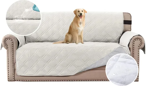 Miniatura 21 de H.VERSAILTEX Funda de sofá 100% impermeable, lavable, antideslizante, para 3 cojines, protector de muebles para mascotas, fundas de sofá