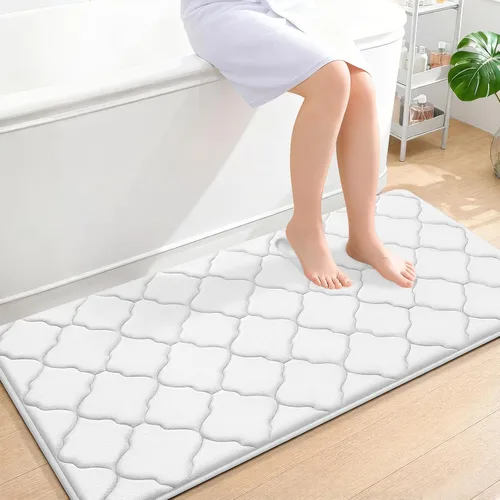 Miniatura 14 de OLANLY Alfombra de Baño de Espuma Viscoelástica de 24 x 16 pulgadas, Ultra Suave y Absorbente, Alfombras de Baño Antideslizantes, Cómodas, Lavables