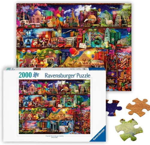 Ravensburger - Mundo de Libros - Rompecabezas de 2000 Piezas - Emocionante Visión de los Destinos Más Emocionantes del Mundo - Hermosas Imágenes -