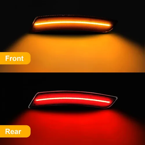Miniatura 2 de R&F Auto Lentes Ahumados 4PCS Luces LED de Marcador Lateral Ámbar Rojo Compatibles con Camaro 2016-2024, Repuesto para Lámparas de Marcadores