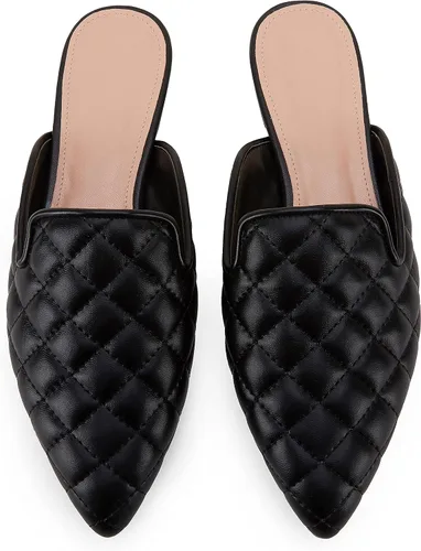 Miniatura 7 de Sandalias planas trenzadas con punta puntiaguda para mujer, sin espalda, tacón bajo, con corte casual