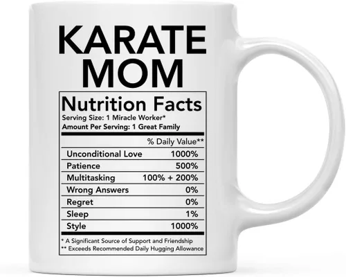 Miniatura 47 de Andaz Press Divertida taza de té de café de cerámica de 11 onzas, regalo de agradecimiento, datos nutricionales del ejército, paquete de 1, ideas
