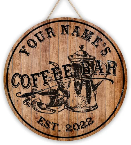 Miniatura 15 de Artsy Woodsy Letrero personalizado de madera para cafetería, placa de pared para decoración de cocina, regalos personalizados para amantes del café