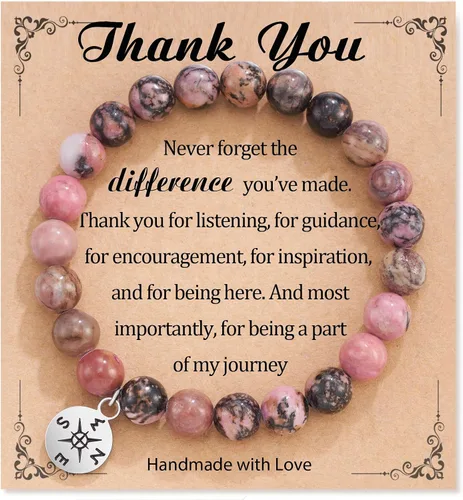 Miniatura 15 de HGDEER Pulsera de jubilación de piedra natural para mujeres/hombres 2024, regalos de despedida de despedida, regalo de San Valentín para compañeros