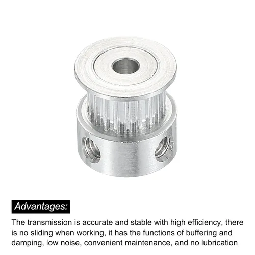 Miniatura 4 de MECCANIXITY Rueda síncrona de aluminio con 20 dientes de diámetro de 0.157 in con tornillo M4 para cinturón de impresora 3D, máquina CNC, paquete
