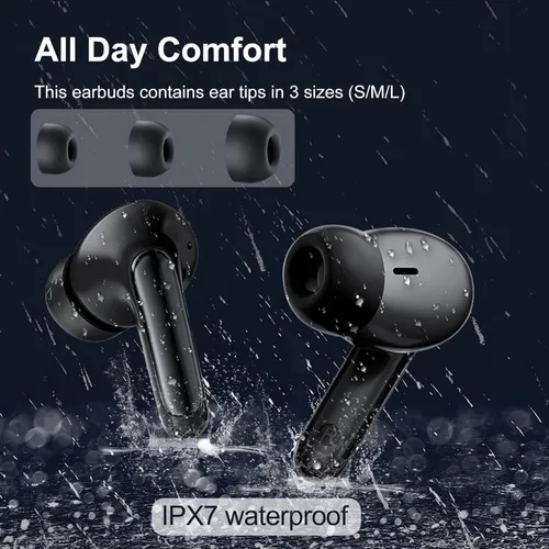 Miniatura 6 de Auriculares inalámbricos con cancelación de ruido Bluetooth 5.3, auriculares deportivos con micrófono integrado, IPX7 impermeable y pantalla LED