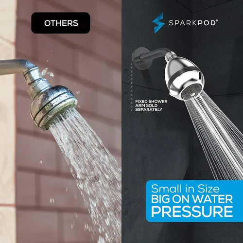 Miniatura 3 de SparkPod Cabezales de ducha de alta presión extrema de 3 pulgadas - Aumentan la presión con modo de lluvia, masaje y pulsación, potente cabezal