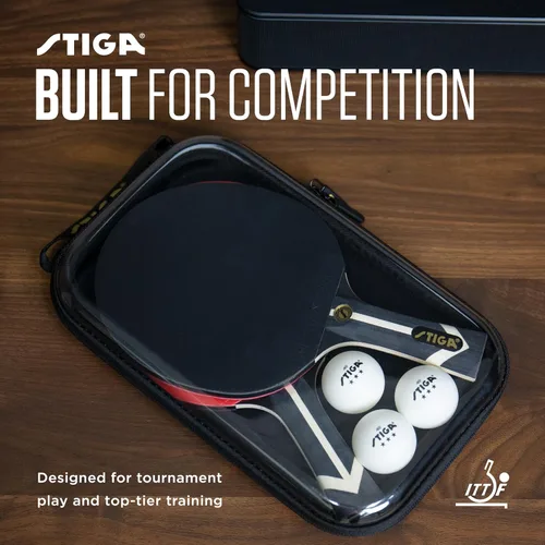 Miniatura 4 de STIGA Juego de tenis de mesa premium para 2 jugadores – Incluye 2 paletas aprobadas por la ITTF, 3 pelotas de ping pong blancas de 3 estrellas