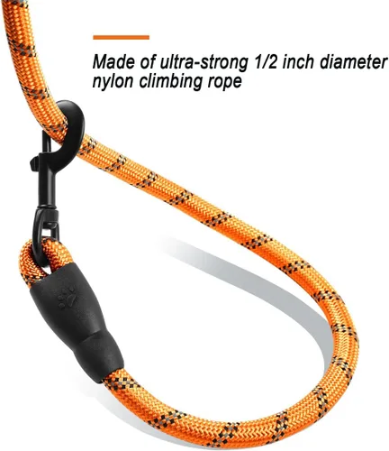 Miniatura 4 de BARKBAY Correas de perro para perros grandes, correa resistente de 4/5/6 pies con cómodo mango acolchado e hilos altamente reflectantes para perros
