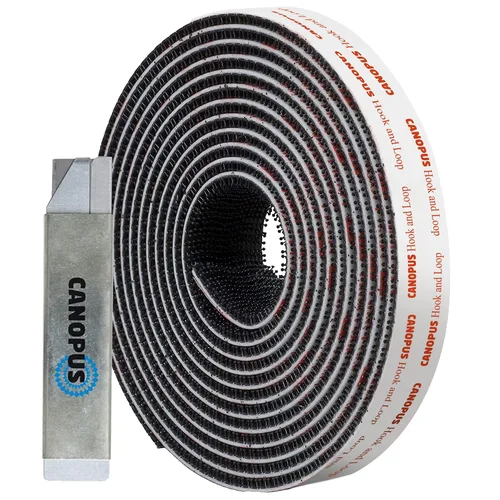 CANOPUS SJ3550 250 - Cinta de bloqueo con cierre de gancho y bucle, color negro para colgar imágenes, letreros y pantallas, controles remotos,