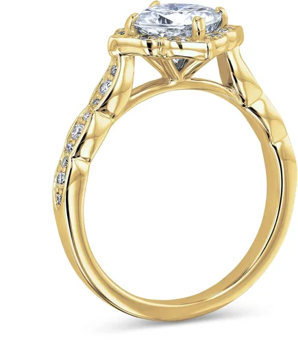 Miniatura 7 de Kobelli Anillo de compromiso con halo floral de moissanita (G-H) de 1 13 CTW - Múltiples opciones de oro