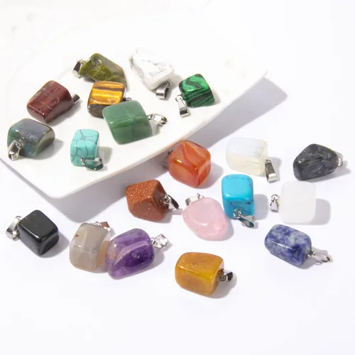 Miniatura 5 de Cadikez 12 piezas colgantes de cruz de piedra natural, cristales curativos de cuarzo chakra reiki colgantes de piedras preciosas dijes a granel