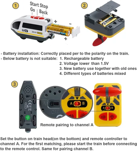 Miniatura 5 de Juego de juguetes de tren motorizado y tren de control remoto para pistas de madera, trenes a pilas para niños, compatible con Thomas, Brio, Melissa