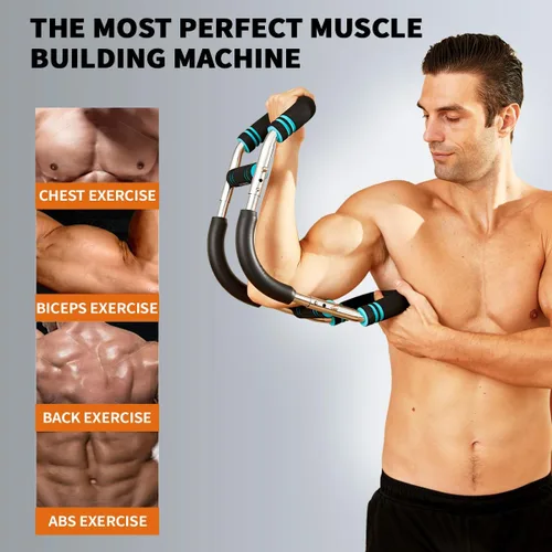 Miniatura 3 de HOTWAVE Twister Arm Trainer, Adjustable Chest & Arm Exerciser for Men Women, Portable Home Fitness Equipment Kit for Upper Body Muscle Strength Azul