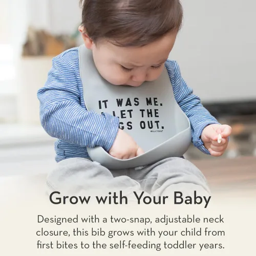 Miniatura 4 de Bella Tunno Wonder Bib - Baberos de silicona ajustables para bebés niñas, silicona duradera e impermeable libre de BPA, Taco Bell Taco Belle