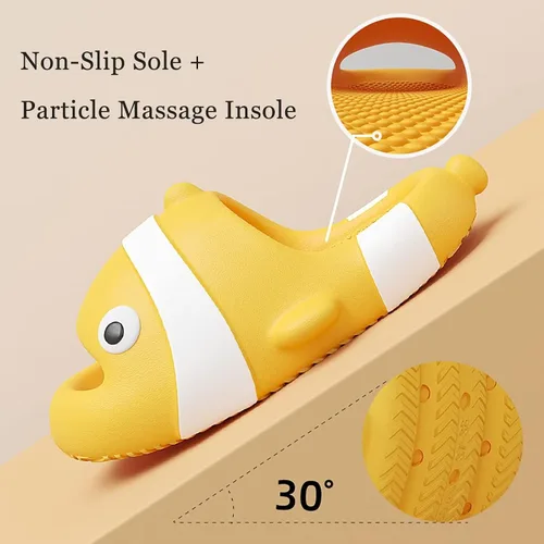 Miniatura 4 de Jerzmy Cute Clown Fish Cloud Slides for Boy Girl Kids Toddler, Soft Novelty Funny Animals House Slippers Non-Slip Beach Shoes for Indoor Outdoor
