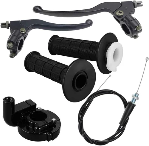 Manillar de la barra del acelerador agarres cable de agarre + izquierda derecha 7/8 pulgadas embrague palanca palanca palanca percha para mini Baja