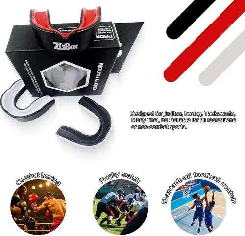 Miniatura 4 de Protector bucal deportivo de doble capa para adultos y jóvenes con funda, protección dental para boxeo, fútbol, artes marciales mixtas, hockey