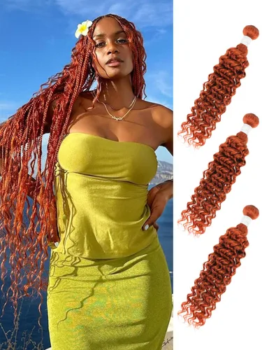 Miniatura 11 de P4/27 Cabello Humano Solitario de Onda Profunda con Reflejos Rubios Miel, 12A 100% Tejido Brasileño Virgen Ondulado Grueso con Mechas Ombre Marrón