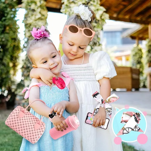 Miniatura 7 de Oisacirg Bolsa de juego para niñas pequeñas, 32 piezas bolso de niña con maquillaje de simulación para niños, juguetes de princesa incluye bolso