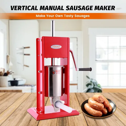 Miniatura 6 de Hakka - Máquina de salchichas vertical de acero inoxidable (7 libras/3 litros (CV-3))