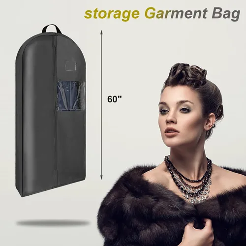 Miniatura 3 de Bolsas de ropa de 60 pulgadas para viajes, bolsas de traje para hombres, almacenamiento de armario, bolsa de ropa colgante para vestido de boda