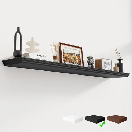 Miniatura 20 de Fun Memories Estantes flotantes de 24 pulgadas de largo, 9.3 pulgadas de profundidad, estantes flotantes de corona clásica para pared, estantes