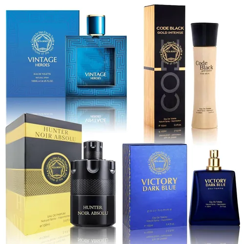 Miniatura 11 de Set de colonia para hombre, EDP, pack de 4 (3.4 oz / 100 mL), Amazing Code Gold, Verse Adonis Blue, AzuraAD, Invincible, Office Clean & Confident