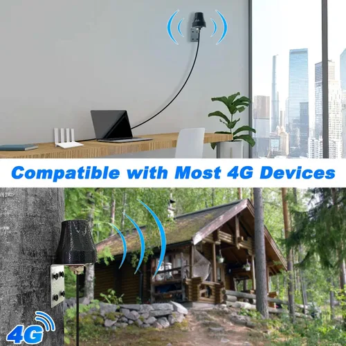 Miniatura 7 de Antena SMA impermeable 4G LTE mejorada para montaje en pared al aire libre, cable moldeado resistente de 10 pies para SPYPOINT Cell Link/Link Micro