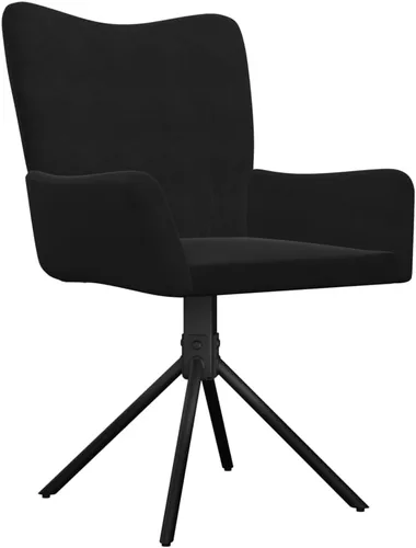 Miniatura 4 de Sillas de comedor giratorias, 2 piezas, terciopelo negro, suave y cómodo tapizado muebles de cocina y comedor, diseño moderno Sillas para Comedor