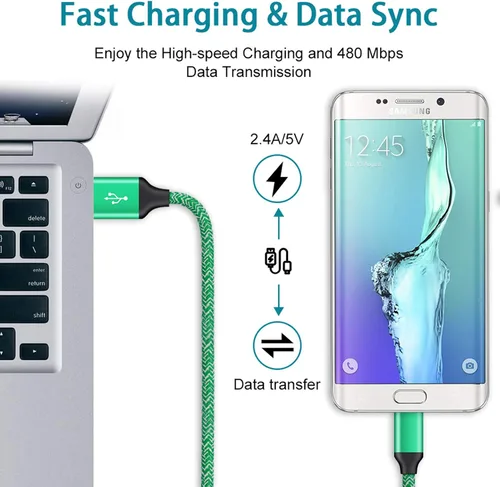 Miniatura 4 de Bloque de cargador de pared, cable de teléfono Android para Moto E5 G4 G5 G6 Play, Samsung S7 S6 Active S5 A10, Galaxy J8 J7 J3 V, tableta Kindle