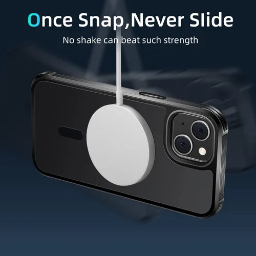 Miniatura 5 de Diseño de protección perfecto para iPhone 13 y iPhone 14, compatible con MagSafe, amortiguador de esquina anticaídas, sensación de piel mate