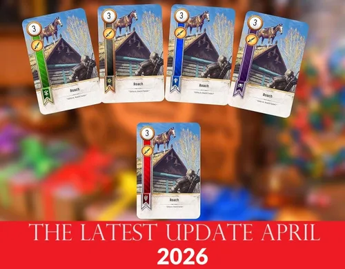 Miniatura 6 de Cartas Gwent (5 mazos, 527 cartas con 12 cartas de regla). Regalo para Navidad Total de 527 cartas más tapete de juego, mapa.