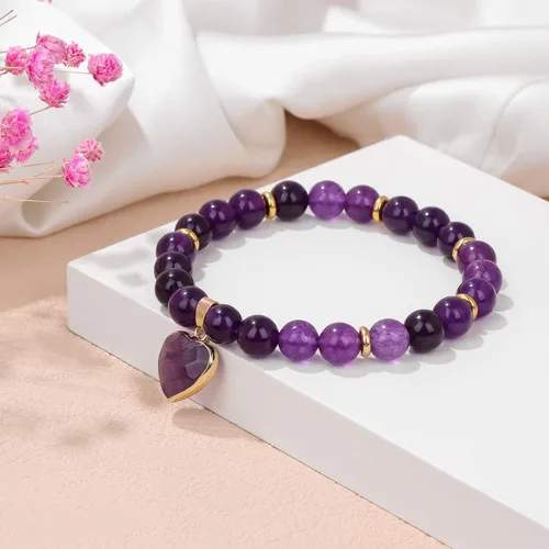 Miniatura 4 de GolbalJew Pulsera curativa para mujer, pulseras de cuentas de ansiedad, joyería de piedra curativa, pulsera de cristal para aliviar el estrés
