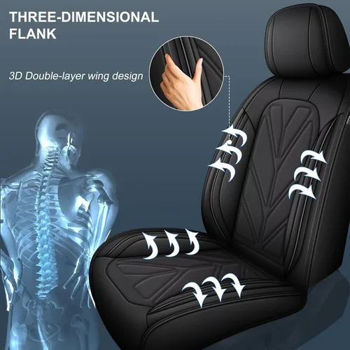 Miniatura 3 de DISUTOGO Fundas de Asiento Delantero para Coche Compatibles con Dodge Charger 2006-2025: Fundas de Asiento de Coche de Cuero, Fundas de Cojín