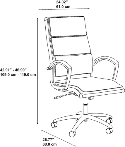 Miniatura 3 de Bush Business Furniture Modelo Silla de oficina ejecutiva de cuero con respaldo alto en color negro Solución de asiento ergonómico para estación