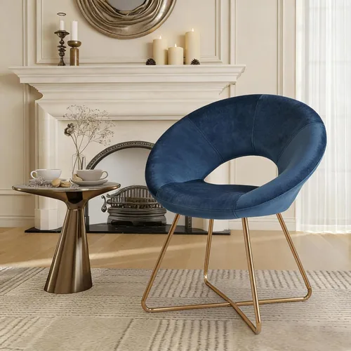 Duhome. - Sillas con diseño moderno de mediados de siglo, para el comedor y la sala de estar, con patas de metal negras industriales, 1 unidad.