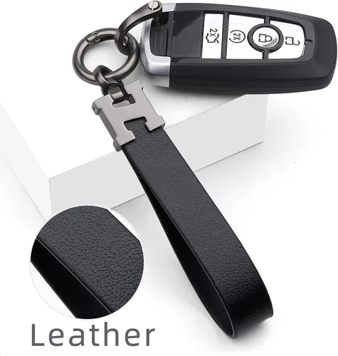 Miniatura 2 de Llavero universal de cuero con clip para llaves, anillo en D, cadenas para llavero para cinturón con mosquetón y 2 llaveros para hombres y mujeres