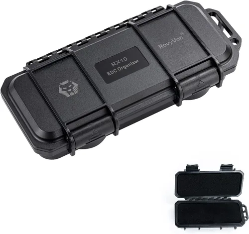 RovyVon Caja de herramientas EDC, caja pequeña de almacenamiento para proteger equipos EDC, caja organizadora compacta EDC, 1 unidad (negro), 7 x