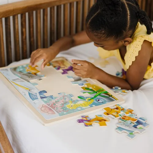 Miniatura 5 de melissa & doug animales bajo el mar océano rompecabezas de madera, Versión estándar, Multicolor