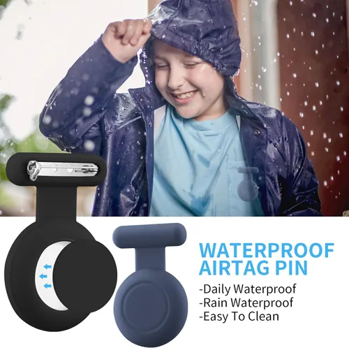 Miniatura 2 de Soporte impermeable compatible con AirTag para niños (paquete de 2), funda oculta con alfiler, clip de rastreador GPS compatible con Apple Air Tag