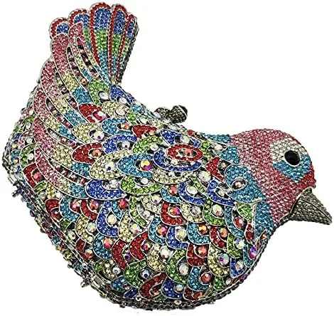 Miniatura 5 de Boutique De FGG Monederos de mano de cristal para mujer, elegante bolso de noche con diamantes de imitación, paloma de graduación, bolso de mano