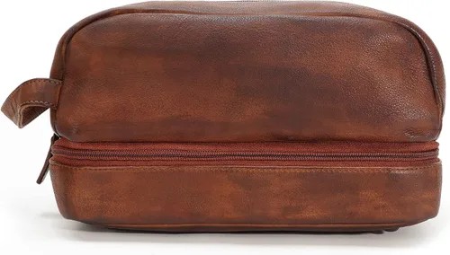 Miniatura 12 de Neceser de cuero hecho a mano de primera calidad para hombres y mujeres, kit de cuero genuino Dopp y bolsa de afeitar para hombres, bolsa
