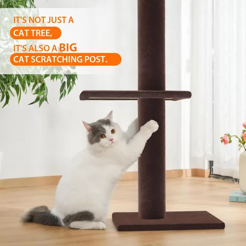 Miniatura 7 de Cat Craft Árbol para Gatos de Piso a Techo Torre para Gatos 98-108" Árbol de Alfombra para Gatitos de 5 Niveles Poste Rascador y Tapete Poste