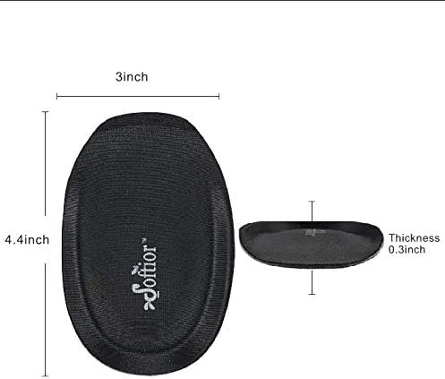 Miniatura 4 de Cojines de talón de espuma viscoelástica cómodos para caminar plano, zapatos de barco, botas, paquete de 2 pares, Negro