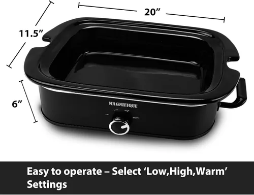 Miniatura 4 de Olla de cocción lenta de 4 cuartos con configuración manual de olla de guisantes - Aparato pequeño de cocina perfecto para cenas familiares, olla
