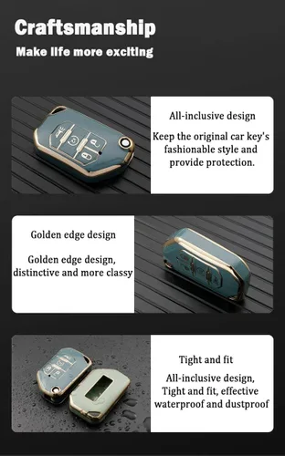Miniatura 6 de Funda para llavero de automóvil con llavero para Jeep Wrangler JL JLU Gladiator 4XE 2018-2021, accesorios de TPU suave con 2 botones de protección